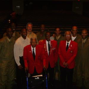 With some of the original Tusekgee Airmen after performing Black Angels Over Tuskegee  2009 Black Theatre Fest in NC