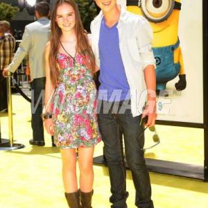 Actors Madeline Carroll and Sterling Beaumon arrive at the 2010 Los Angeles Film Festival  Despicable Me Premiere at Nokia Theatre LA Live on June 27 2010 in Los Angeles California