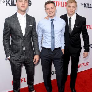 Actors Sterling Beaumon, Tyler Ross, and Levi Meaden attend premiere of Netflix's 'The Killing' season 4 at ArcLight Cinemas on July 14, 2014 in Hollywood, California