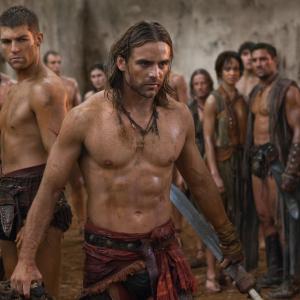 Still of Manu Bennett, Cynthia Addai-Robinson, Dustin Clare and Liam McIntyre in Spartacus: Blood and Sand (2010)