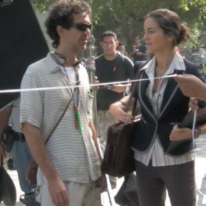 Director Angel Gracia and actress Camilla Belle on the set of From Prada to Nada
