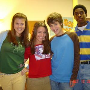 Alex with the stars of Neds Declassified Moze Ned and Cookie