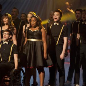 Still of Lea Michele Dianna Agron Kevin McHale Chris Colfer and Amber Riley in Glee 2009