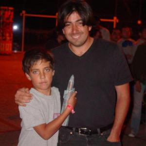 Pedro Ruben Araneda Left and Pedro Araneda Right with an Award at the Tijuana International Film Festival