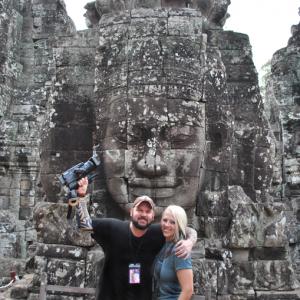 Director Matt Busch and producer Lin Zy on location in Cambodia shooting background plates for Aladdin 3477