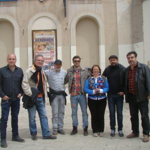 Team of Bajo Tauro y Orin Under Taurus and Orion on the last day of shooting of documentary film directed by Michael Meert with bullfighter Alejandro Espl in the middle