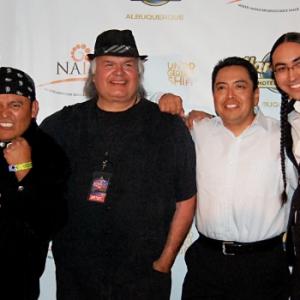 Tatanka Means with Ernest D. Tsosie III, James Junes and Gary Farmer at the North American Indigenous Image Awards