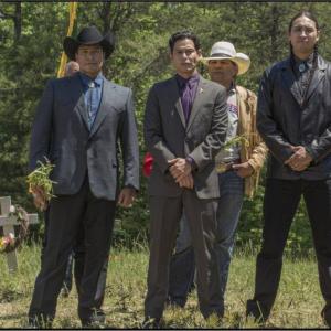 Tatanka Means as Hoyt Rivers in the Cinemax series Banshee with Gil Birmingham and Anthony Ruivivar