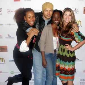 WritersProducersActresses Adenrele Ojo  Dele Ogundiran at the 2011 Pan African Film Festival joined by the films director Christopher Scott Cherot and actress Amy Pennell