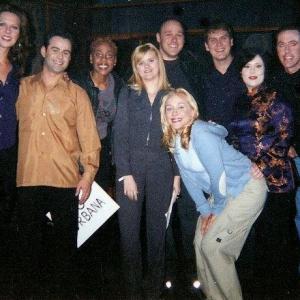 This is me on the set of MadTv after we did a skit together back in the 90s Im the blonde in the middle right behind Nicole Sullivan