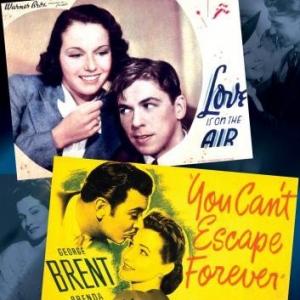 Ronald Reagan George Brent Brenda Marshall and June Travis in You Cant Escape Forever 1942