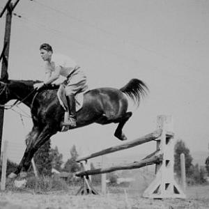 Ronald Reagan on his ranch in Northridge California C. 1943
