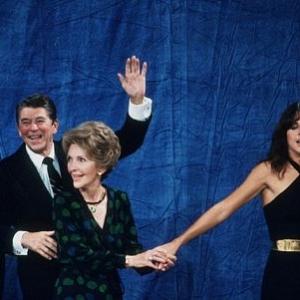 Ronald Reagan with Nancy and Patti Reagan at the Century Plaza Hotel C 1980