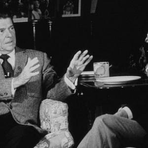 Ronald Reagan being interviewed by Vince Scully C 1980