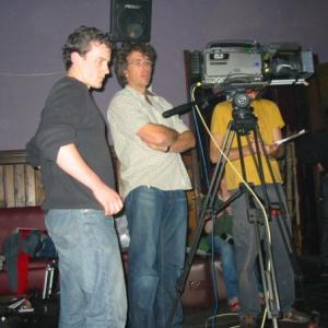 Declan Reynolds on set of THE NIGHTCLUB DAYS (2003) with DOP John Biggins in Derby UK.