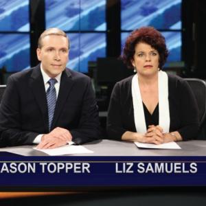 Dwight Turner as Jason Topper and Alison England as Liz Samuels in The Gestapo vs. Granny (2014)