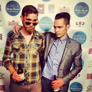 Jacob DeMonte-Finn on the red carpet at Hollyshorts Film Festival 2013 - with Beau Ryan