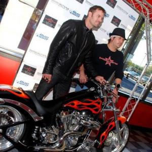 Ellis Walding and Rock Star Customs owner Chris Branco  the RSC Grand Opening Party