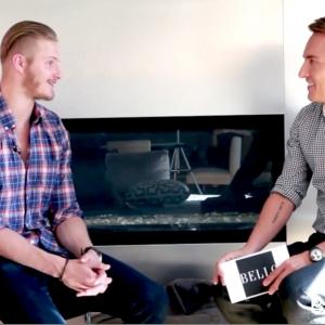 James interviewing Alexander Ludwig star of Vikings History and the Hunger Games 2014