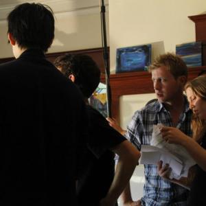 Jeremy (left) Working with the 1st AD (right) on the set of Sugarcaine (short)