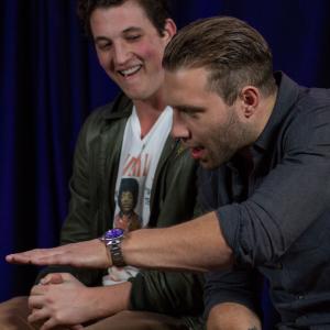 Miles Teller and Jai Courtney at event of Divergente 2014