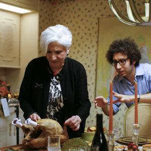 Olympia Dukakis and Sean Gannet on the set of Dotties Thanksgiving Pickle