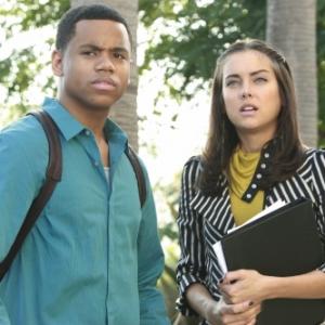 Still of Jessica Stroup and Tristan Wilds in 90210 2008