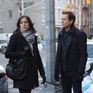 Still of Kevin Bacon and Jessica Stroup in The Following 2013