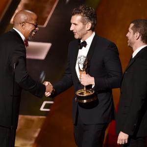 David Benioff and DB Weiss at event of The 67th Primetime Emmy Awards 2015
