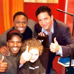 Cole on the Wayne Brady Show from left drummer Will Kennedy Wayne Brady MD Peter Michael Escovedo and Cole Marcus
