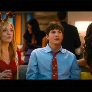 Abby Elliot, Ashton Kutcher and Vedette Lim in No Strings Attached