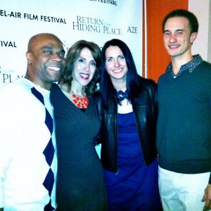 2014 Olympic Speed Skater Lauren Cholewinski and her coach and teammate at the Park City premiere during Sundance
