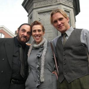 John Rhys-Davies,David Jenkins and Mimi Sagadin on location in Haarlem, Netherlands. Sept.2010