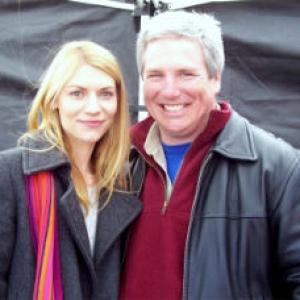 On the set of The Flock with Clair Danes