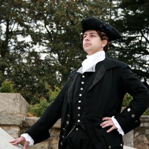 Charles works as a historical reenactor for the Virginia Patriots Inc This is Charles as James Madison