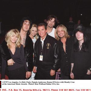 Pamela Anderson Donna DErrico Tommy Lee Dick Clark Vince Neil Nikki Sixx Mick Mars and Mtley Cre