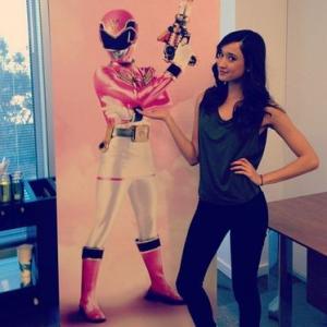 Christina Masterson as Emma Goodall on set of Power Rangers Megaforce