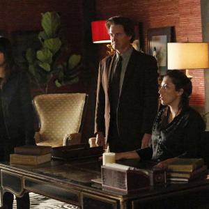 Still of Kyle MacLachlan Dichen Lachman and Chloe Bennet in Agents of SHIELD 2013
