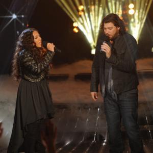 Still of Josh Krajcik and Melanie Amaro in The X Factor 2011