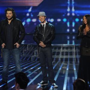 Still of Josh Krajcik, Chris Rene and Melanie Amaro in The X Factor (2011)