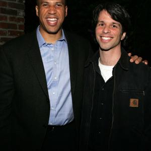 Marshall Curry and Cory Booker at Street Fight screening at the Tribeca Film Festival 2005