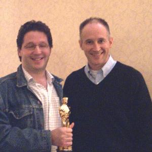 Michael Saouli and Michael Donovan with Bowling for Columbine Oscar