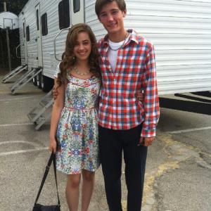 On the set of In Extremis Mary Mouser and Randy Shelly