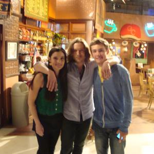 Randy Shelly Michael Graziadei and Vanessa Marano on the set of The Young and the Restless 2012