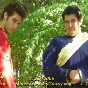 Joey Gowdy and Randy Cazzalino on the set of Colonial Warriors in Boston in July 2005
