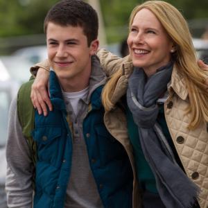 Still of Amy Ryan and Dylan Minnette in Goosebumps 2015
