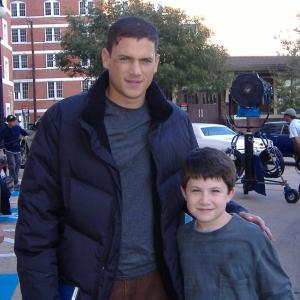 Dylan and Wentworth Miller on the set of Prison Break