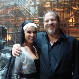 on set of NINE 2008 with Harvey Weinstein