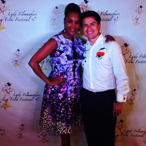 RoLo & his dear friend: Vivica A. Fox on the Red-Carpet at the 2014 Lady Filmmakers Festival in Beverly Hills, CA, where she received the 