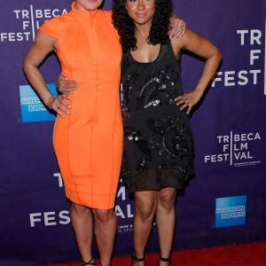 Zoë Bell and Tracie Thoms at event of Raze (2013)